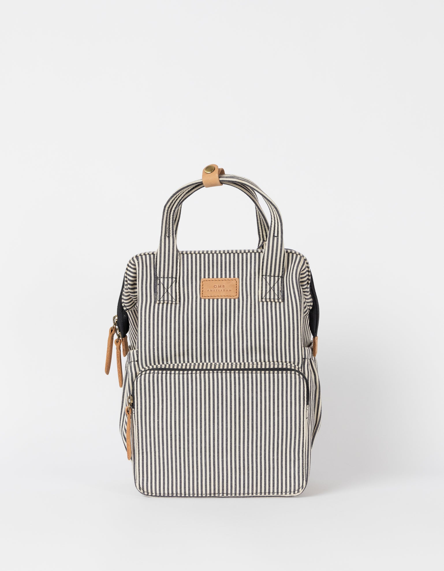 Billie Junior Backpack - Signature Lining & Camel Leather - Front product image
