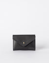 Black Leather wallet. Envelope shape. Front product image.
