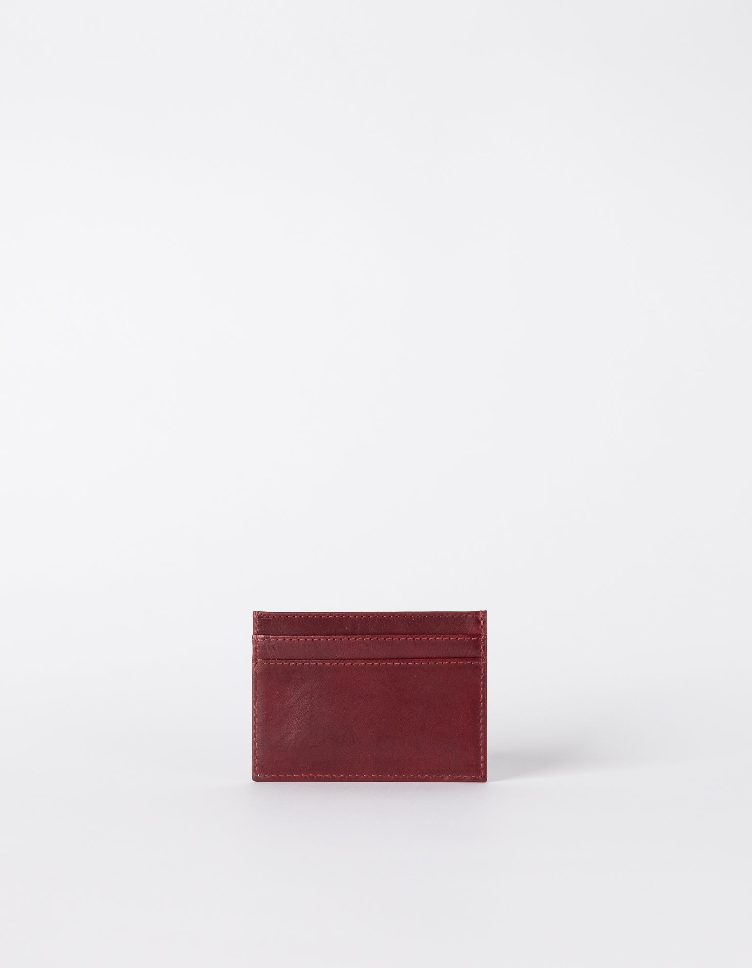 Marks Cardcase Ruby Classic Leather. Square leather wallet, card case for bank cards. Back product image.