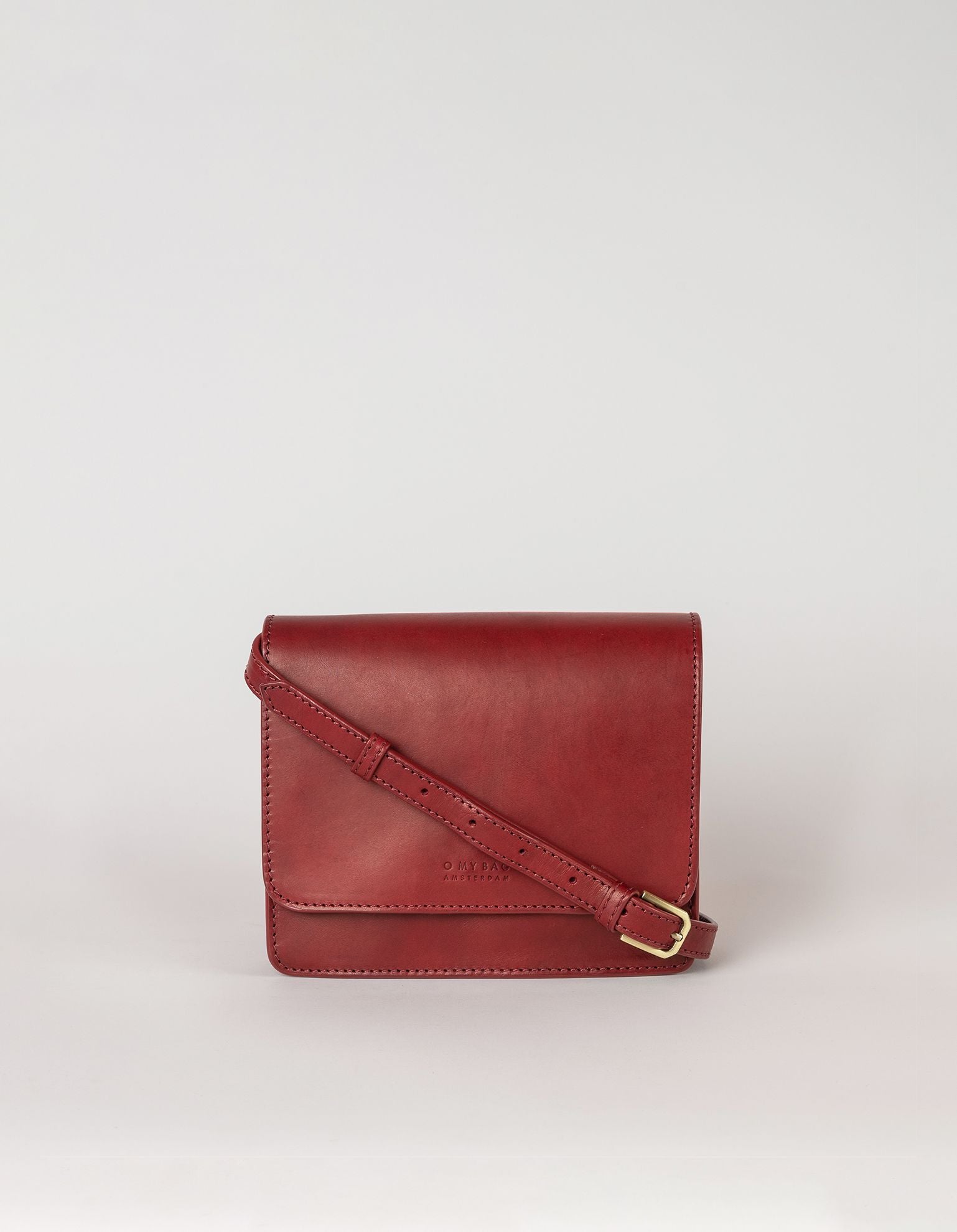 Audrey mini ruby classic leather with full leather strap - front product image
