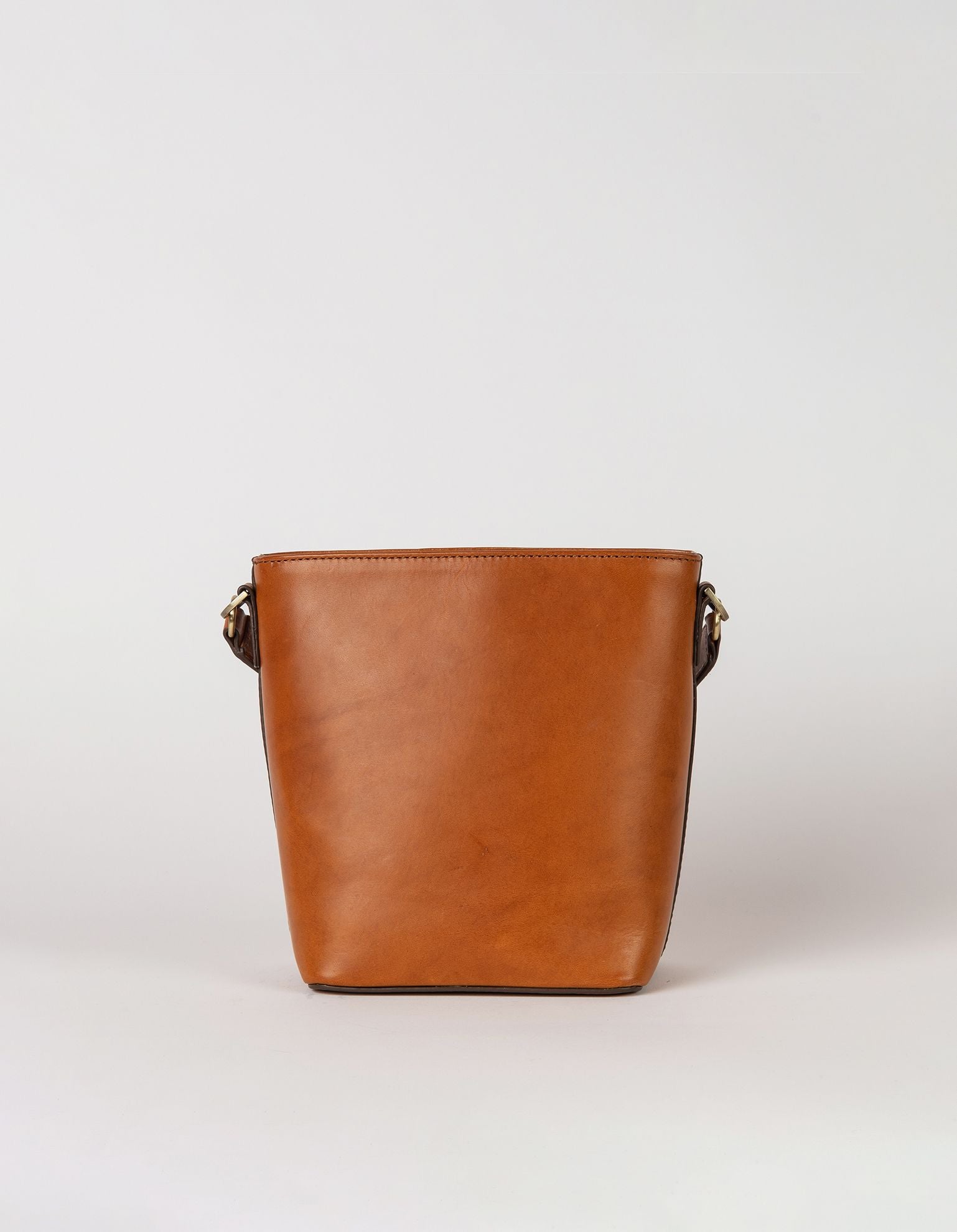 Small Cognac Bucket bag. Removable straps. Back product image