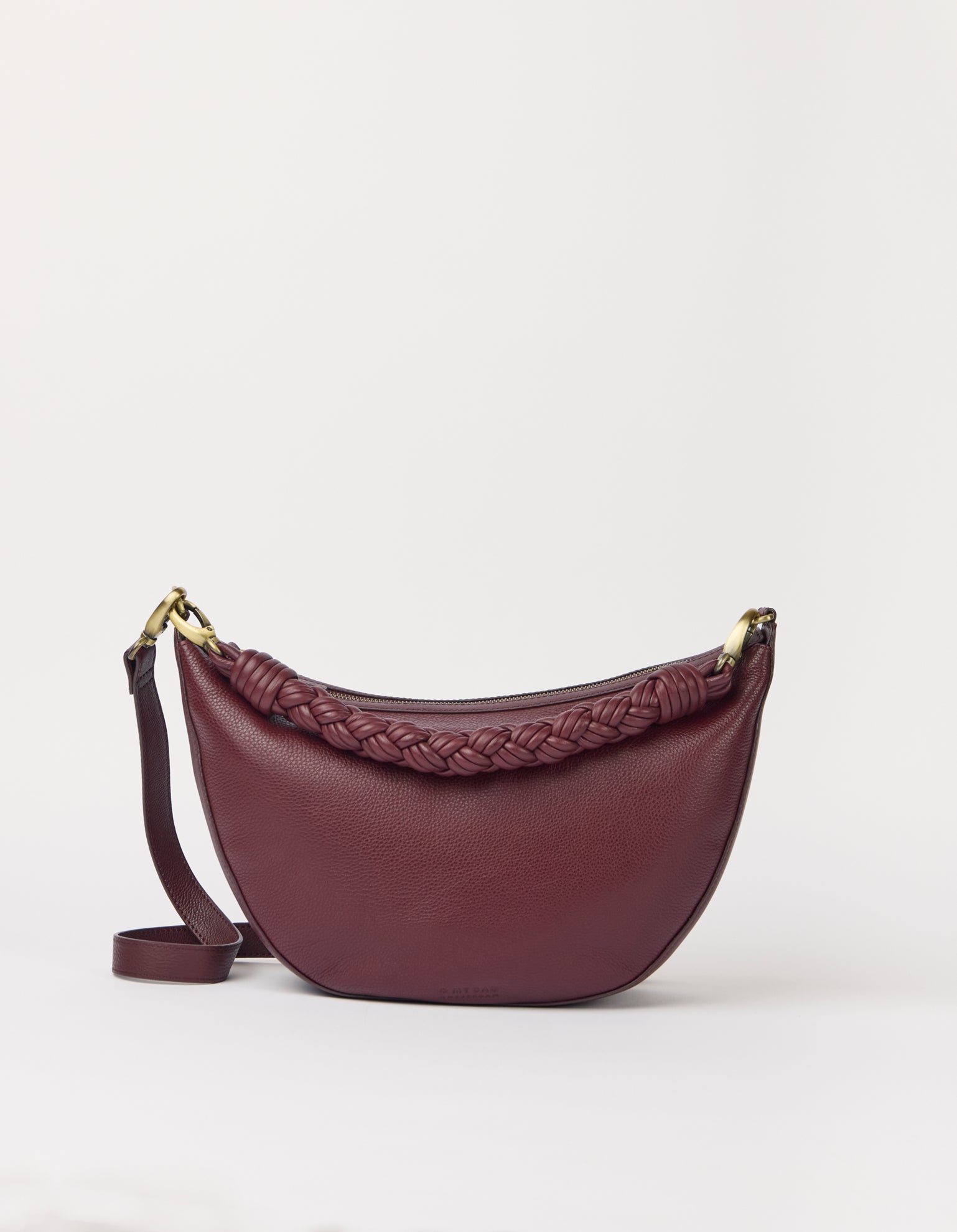 Leo Maxi Twisted Handle - Dark Cherry Soft Grain Leather