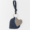 Hearts Bag Charm - Universe Blue & Clay Soft Grain Leather