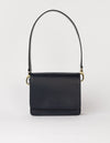 Front product image of Audrey Mini midnight blue classic leather crossbody bag with shoulder leather strap