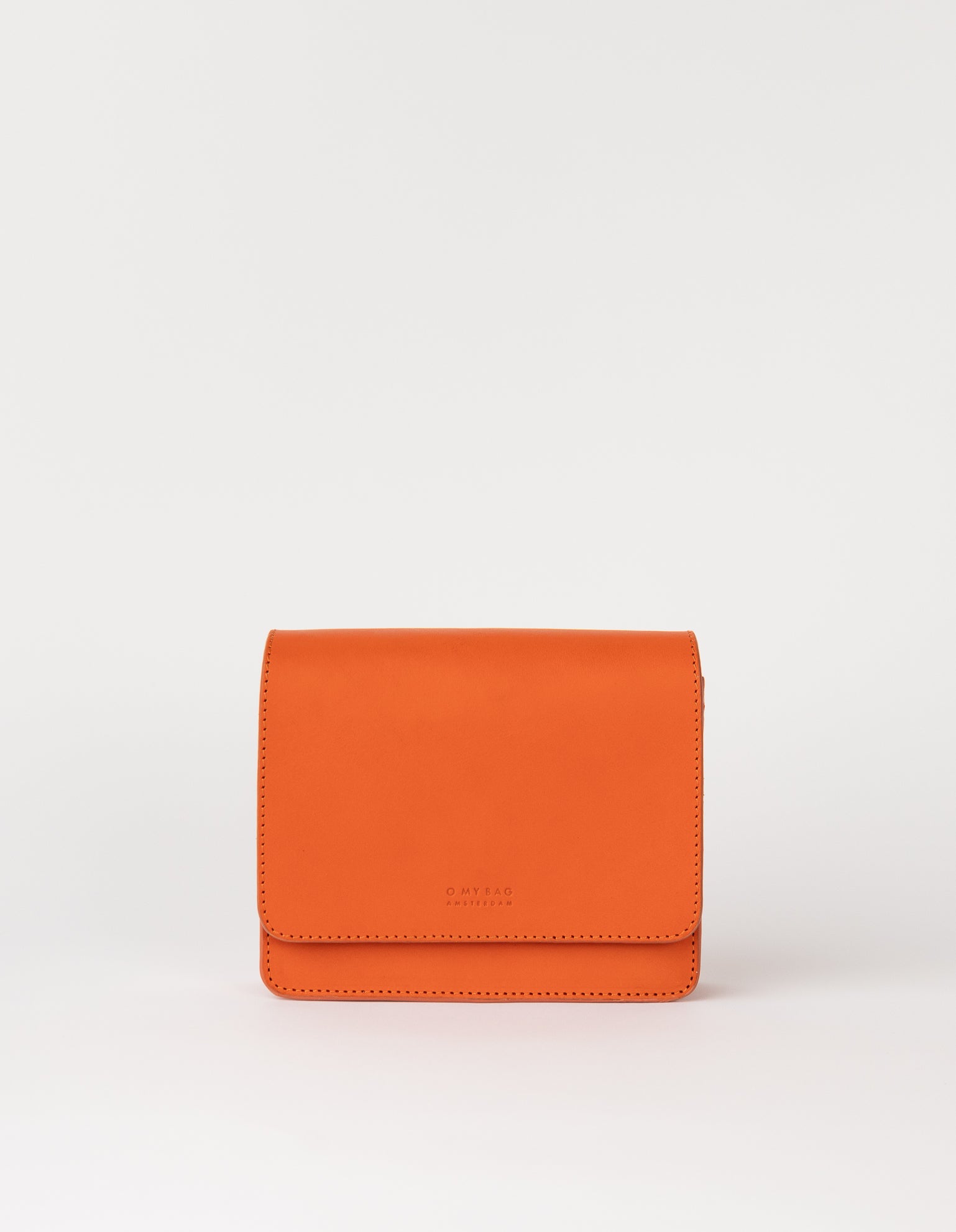 Front product image of Audrey Mini tangerine classic leather crossbody bag