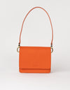 Front product image of Audrey Mini tangerine classic leather crossbody bag with shoulder leather strap