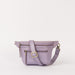 Front view of Beck's Bumbag in Lavender with the strap