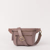 Front view of Beck's Bumbag in Pale Mauve with the strap