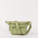 Front view of Beck's Bumbag in Tea Green with the strap