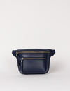 Front product image of Beck's Bum Bag midnight blue classic leather fanny pack