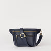 Front product image of Beck's Bum Bag midnight blue classic leather with adjustable leather strap