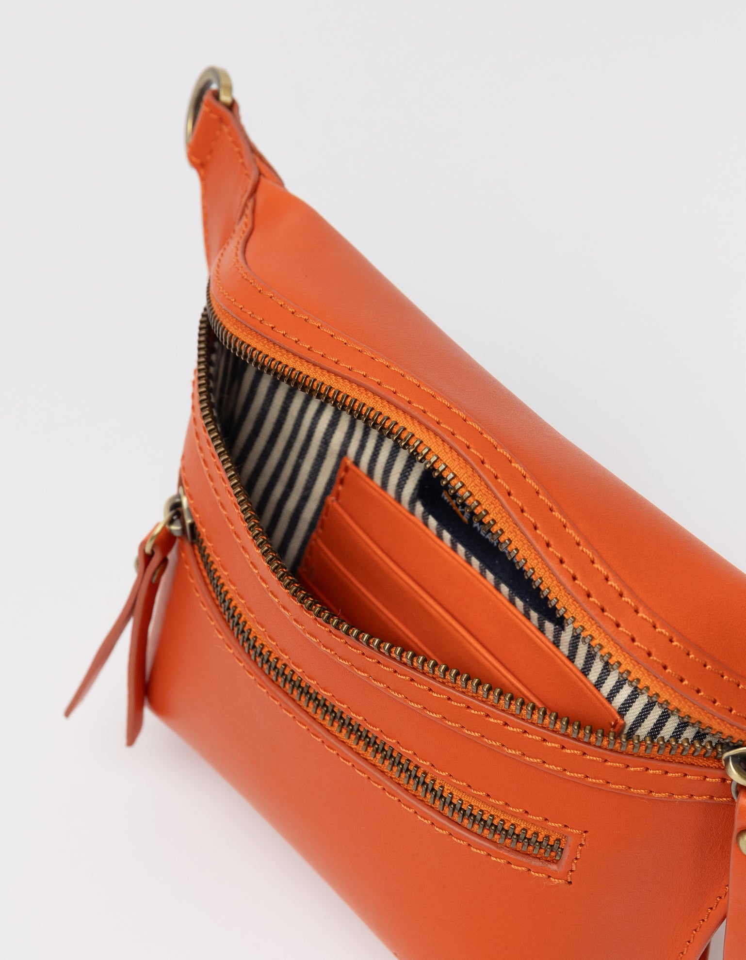 Inside product image of Beck's Bum Bag tangerine classic leather fanny pack