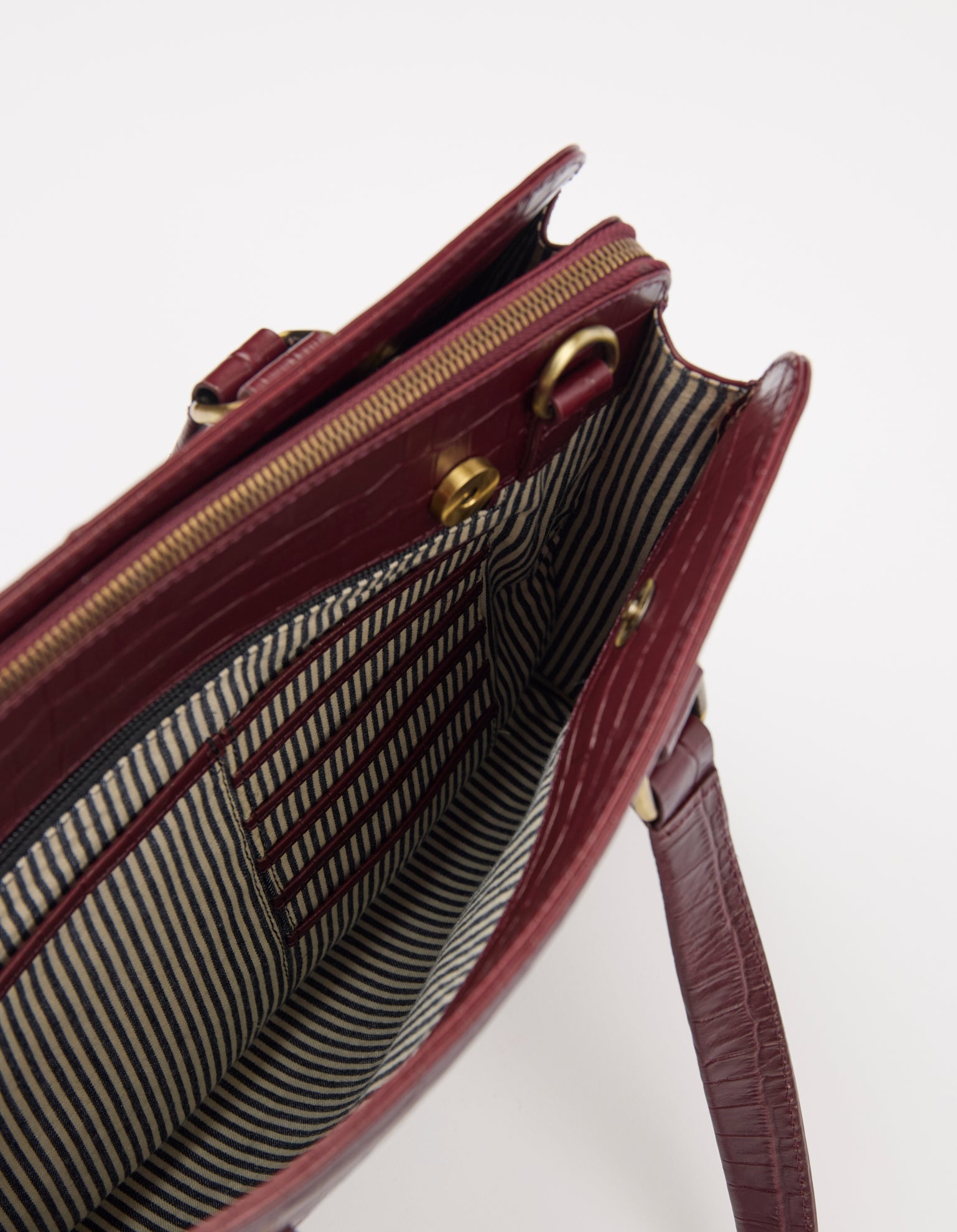 Blair - Dark Cherry Croco Print Leather