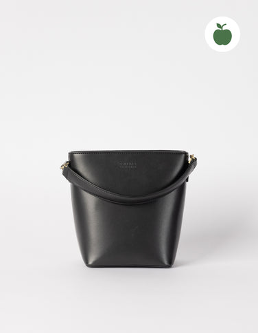 Bobbi Bucket Bag Midi - Black Apple Leather