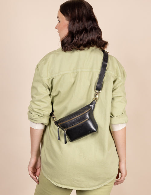Black Bum Bag strap - model image