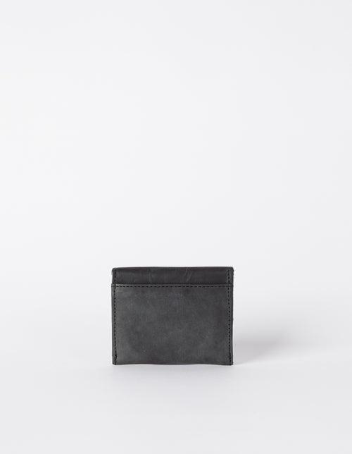 Small Black cardholder. Square shape. Back image