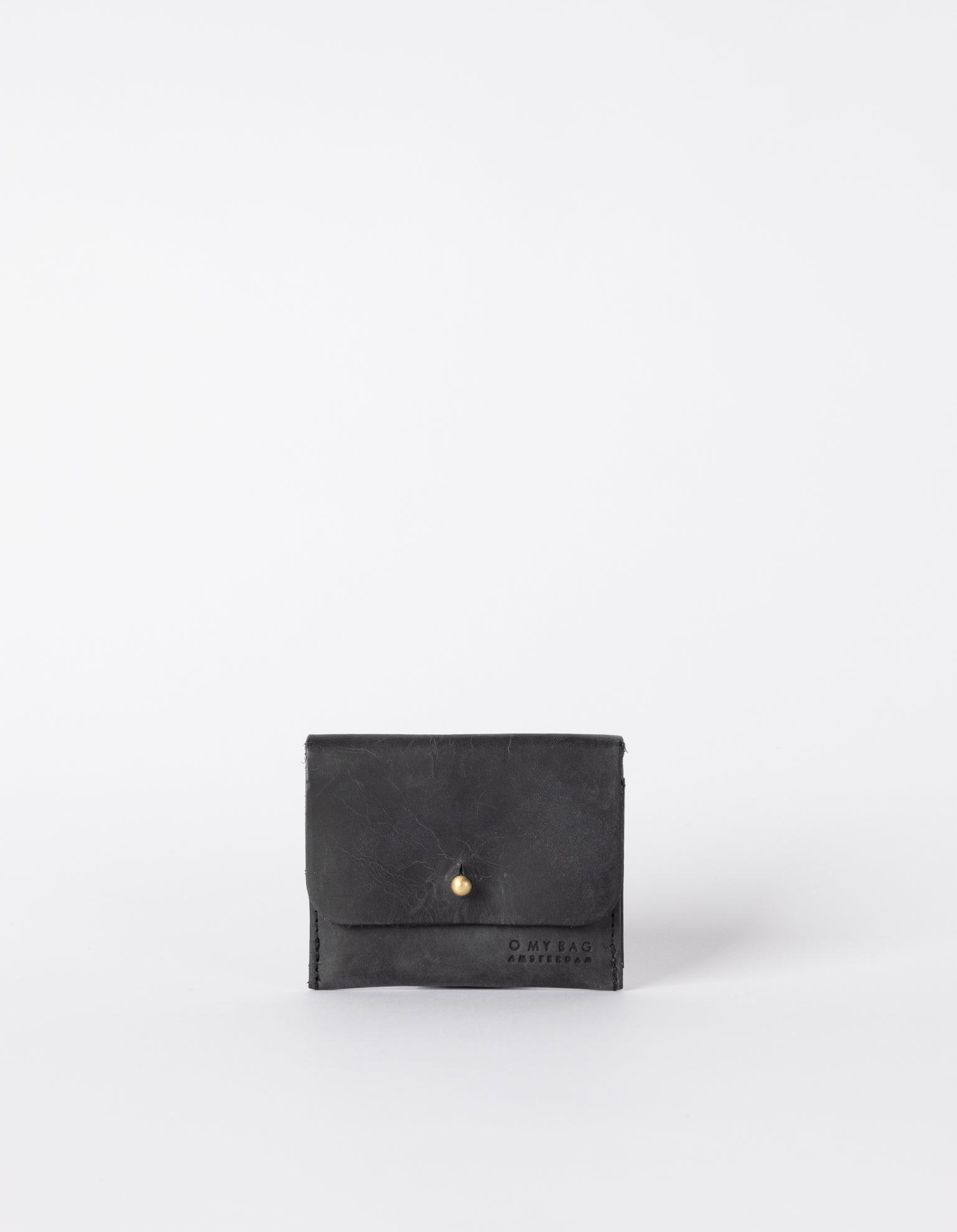 Small Black cardholder. Square shape. Front image