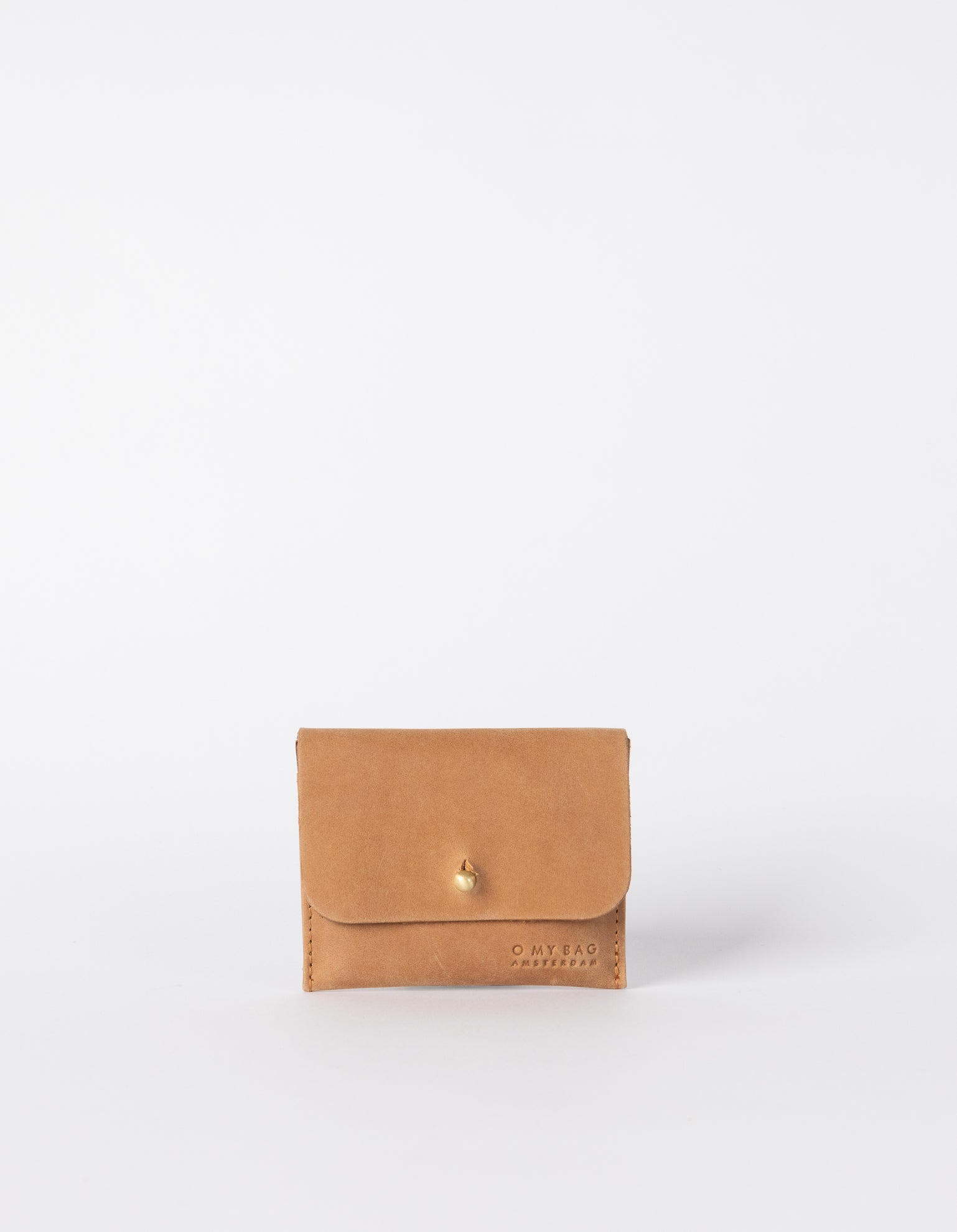 Small Camel cardholder. Square shape. Front image.