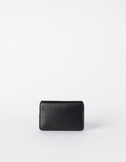 Small black card case. Square shape. Back image