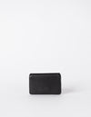 Small black card case. Square shape. Front image