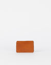 Small Cognac card case. Square shape. Front image