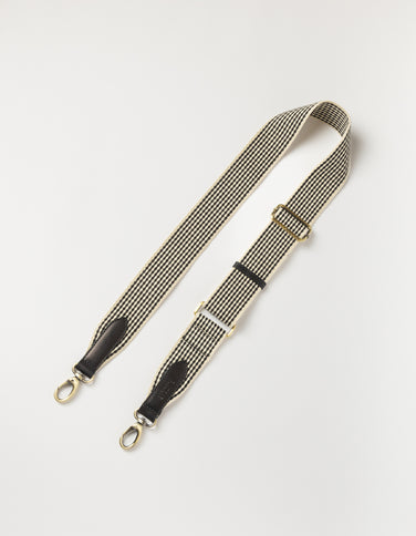 Checkered Webbing Strap - Black Classic Leather