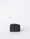 Small Black Croco coin purse. Square shape. Front image