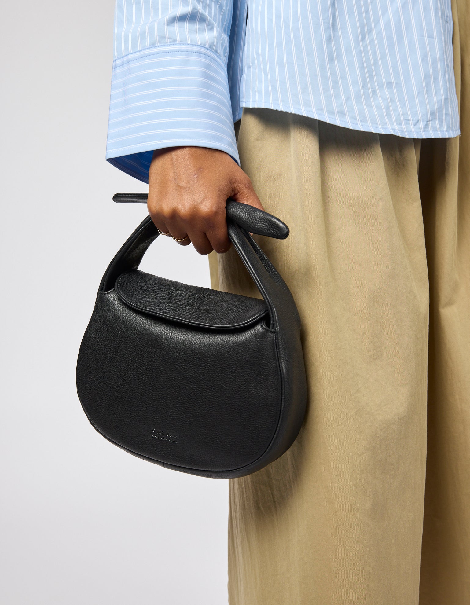 Coco Croissant - Black Soft Grain Leather