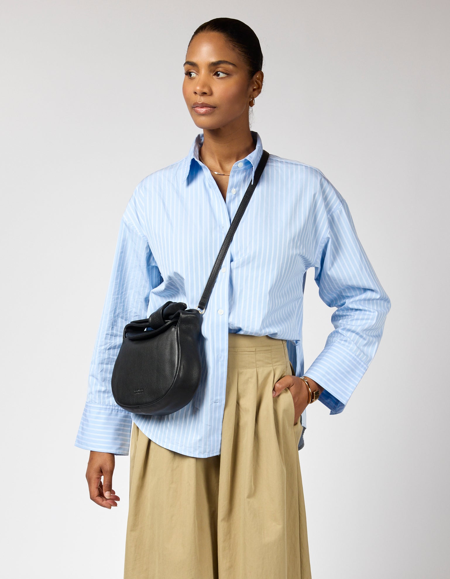 Coco Croissant - Black Soft Grain Leather