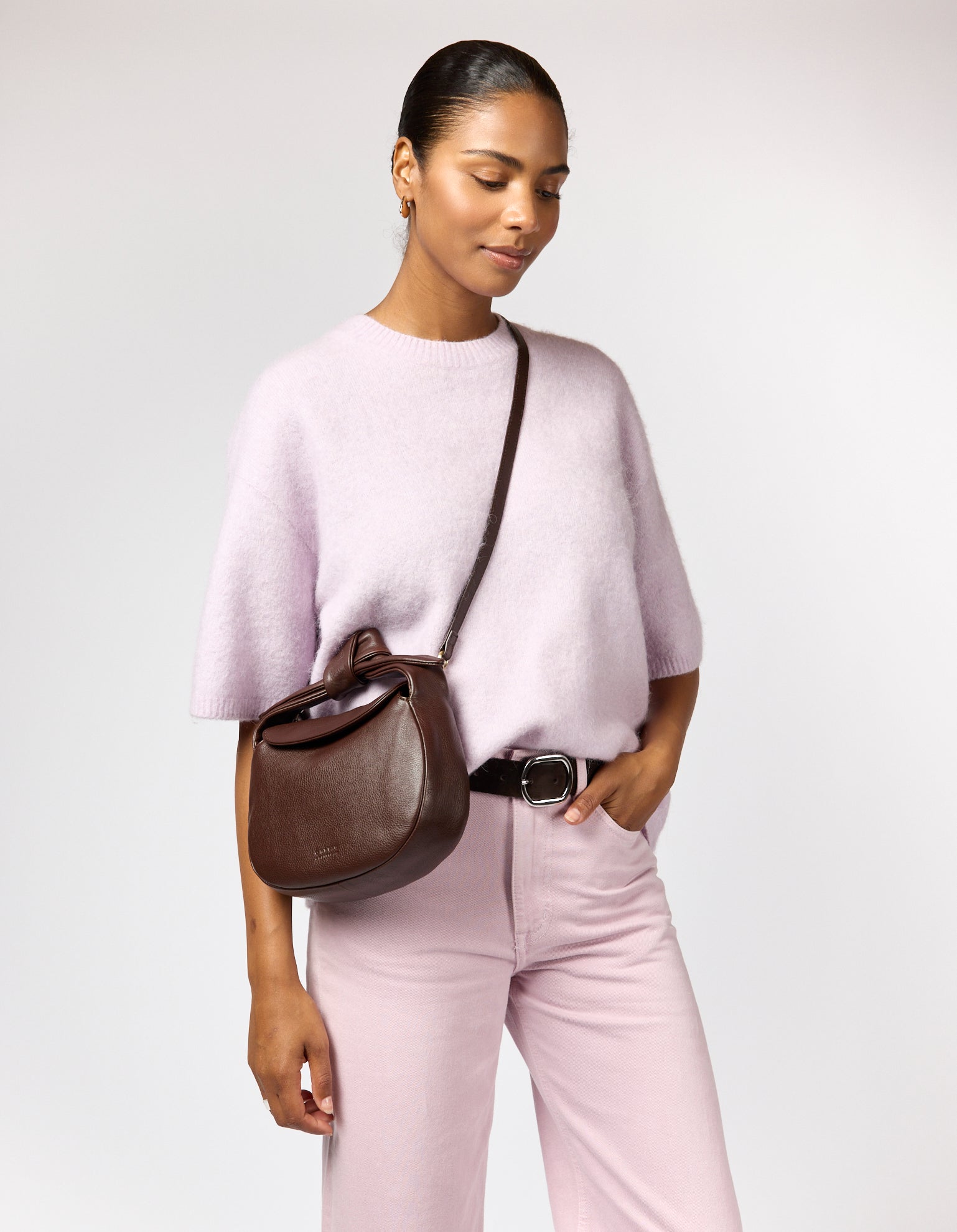 Coco Croissant - Chocolate Soft Grain Leather