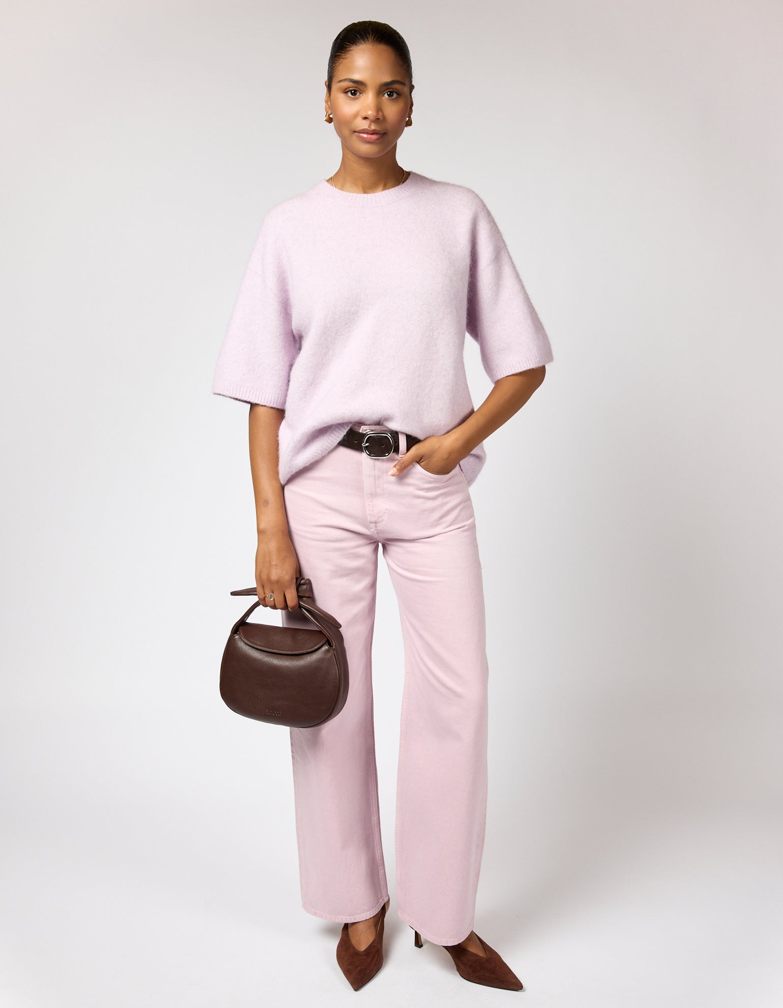 Coco Croissant - Chocolate Soft Grain Leather