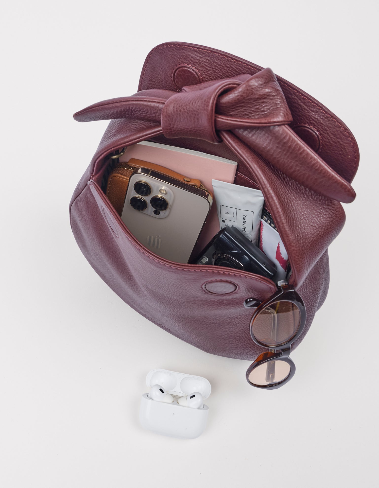 Coco Croissant - Dark Cherry Soft Grain Leather