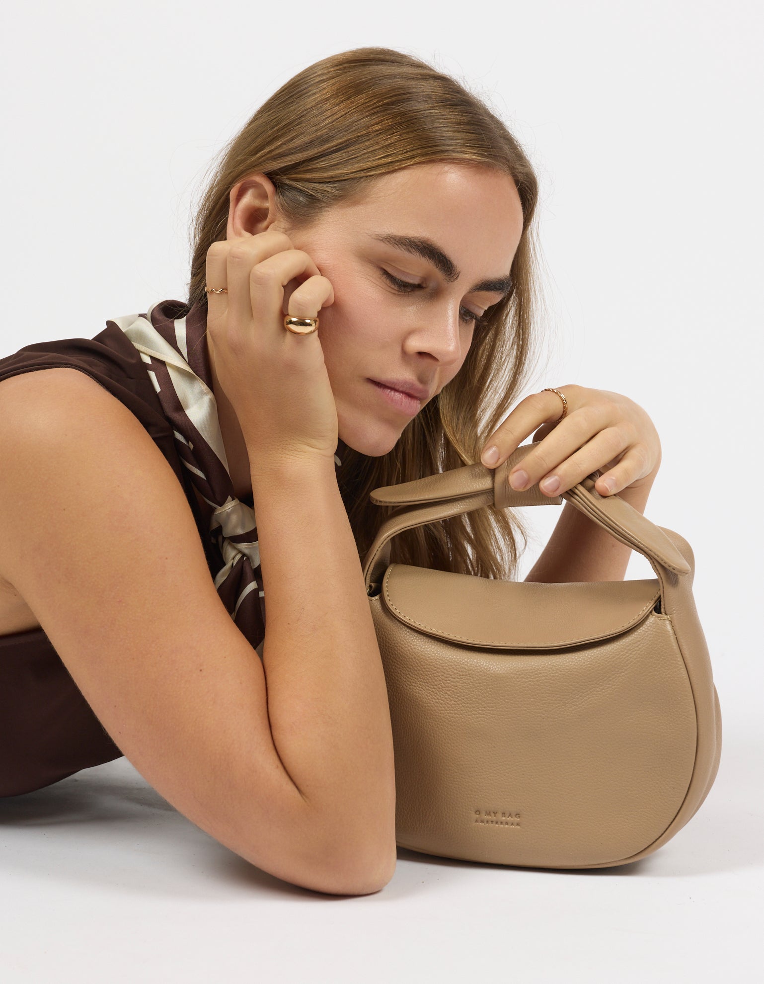 Coco Croissant - Dark Sand Soft Grain Leather