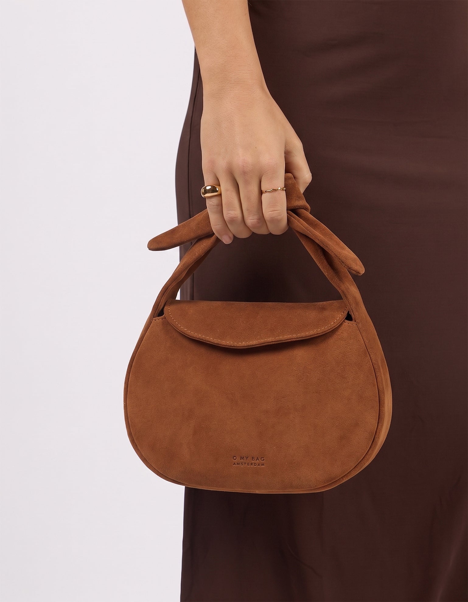 Coco Croissant - Cognac Suède with Classic Leather