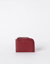 Small Ruby Classic Leather coin purse. Square shape. Front image
