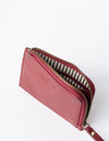 Small Ruby Classic Leather coin purse. Square shape. Inside image