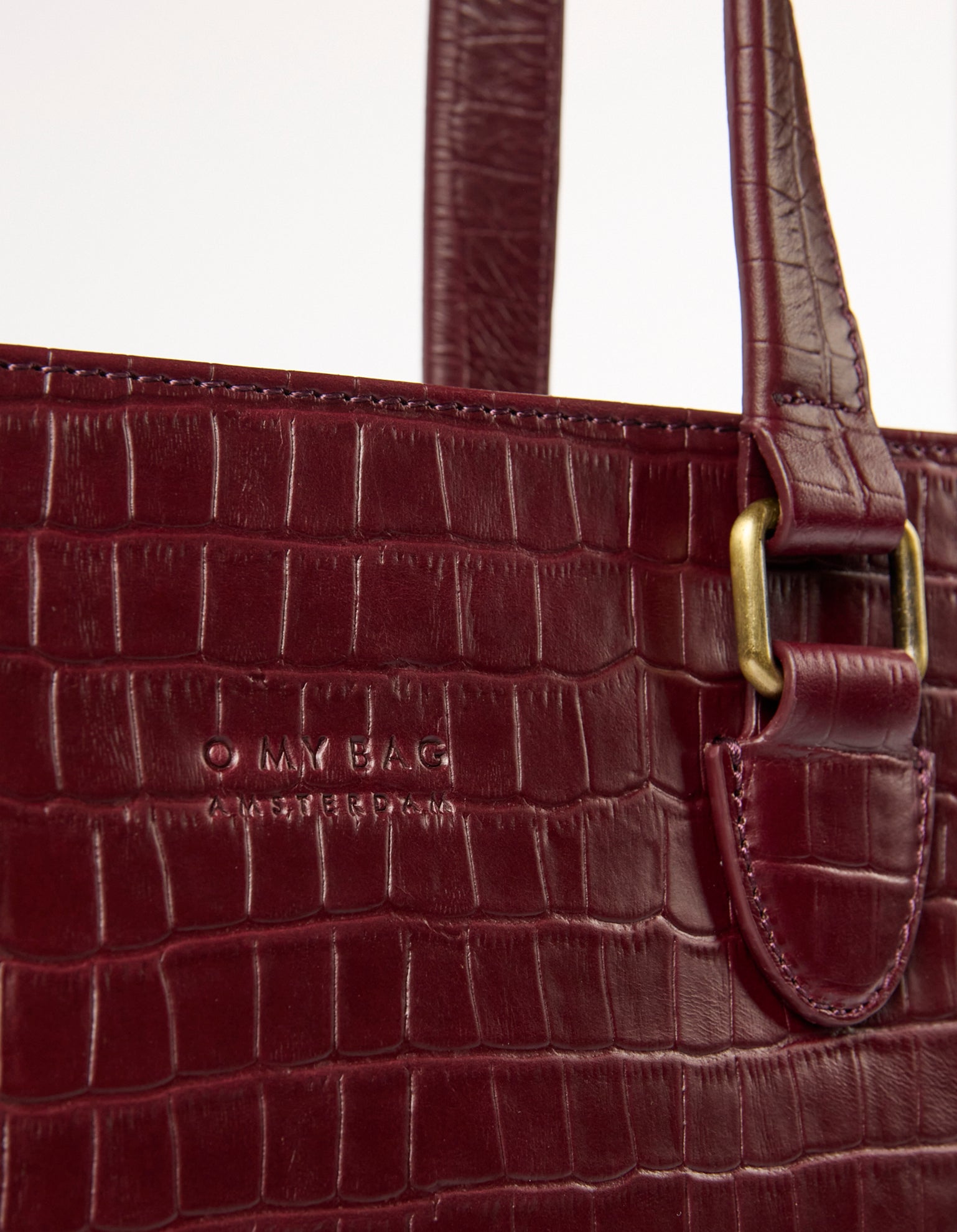 Blair - Dark Cherry Croco Print Leather