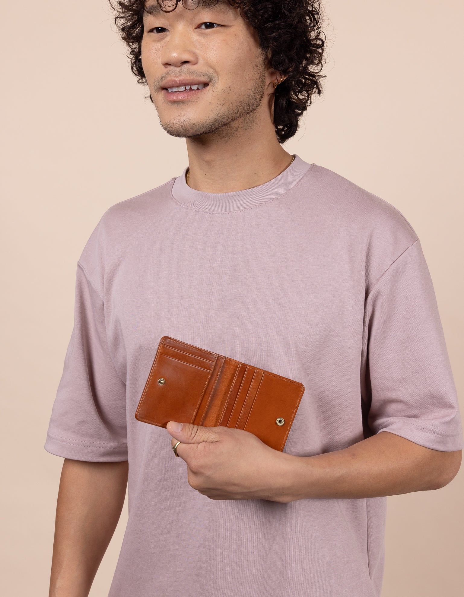 Alex Fold Over Wallet Cognac Classic Leather