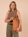 Model image of Georgia wild oak soft grain leather large shopper bag