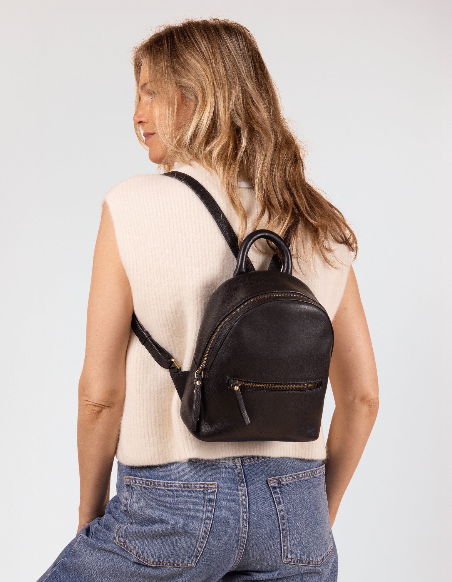 Ivy Mini Backpack - Black Soft Grain Leather
