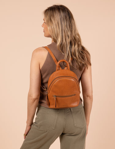 Ivy Mini Backpack - Wild Oak Soft Grain Leather