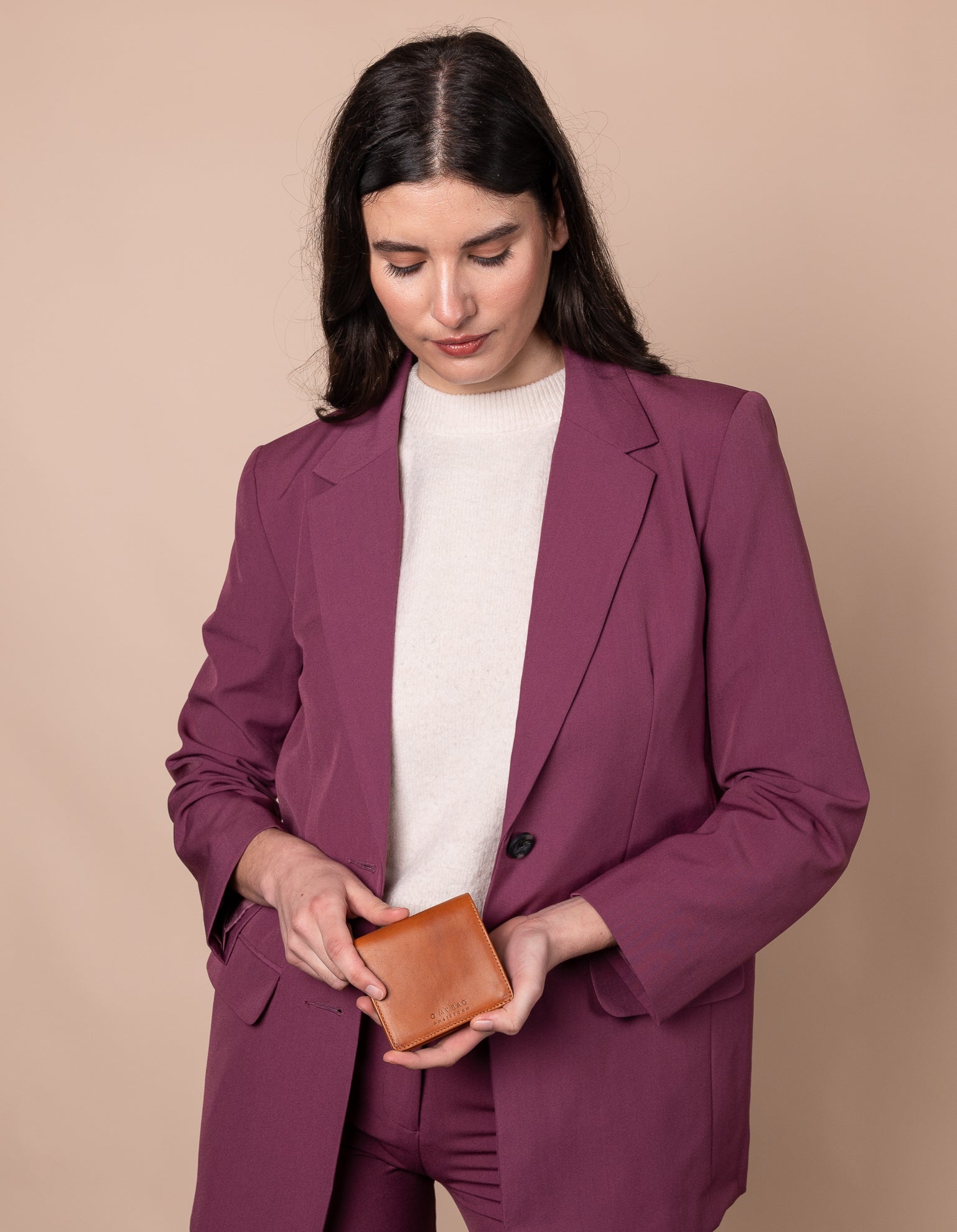 Perfectly Imperfect Alex Fold-Over Wallet - Cognac Classic Leather