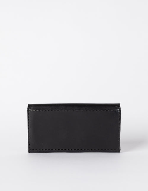  Black wallet. Envelope shape. Back product image.