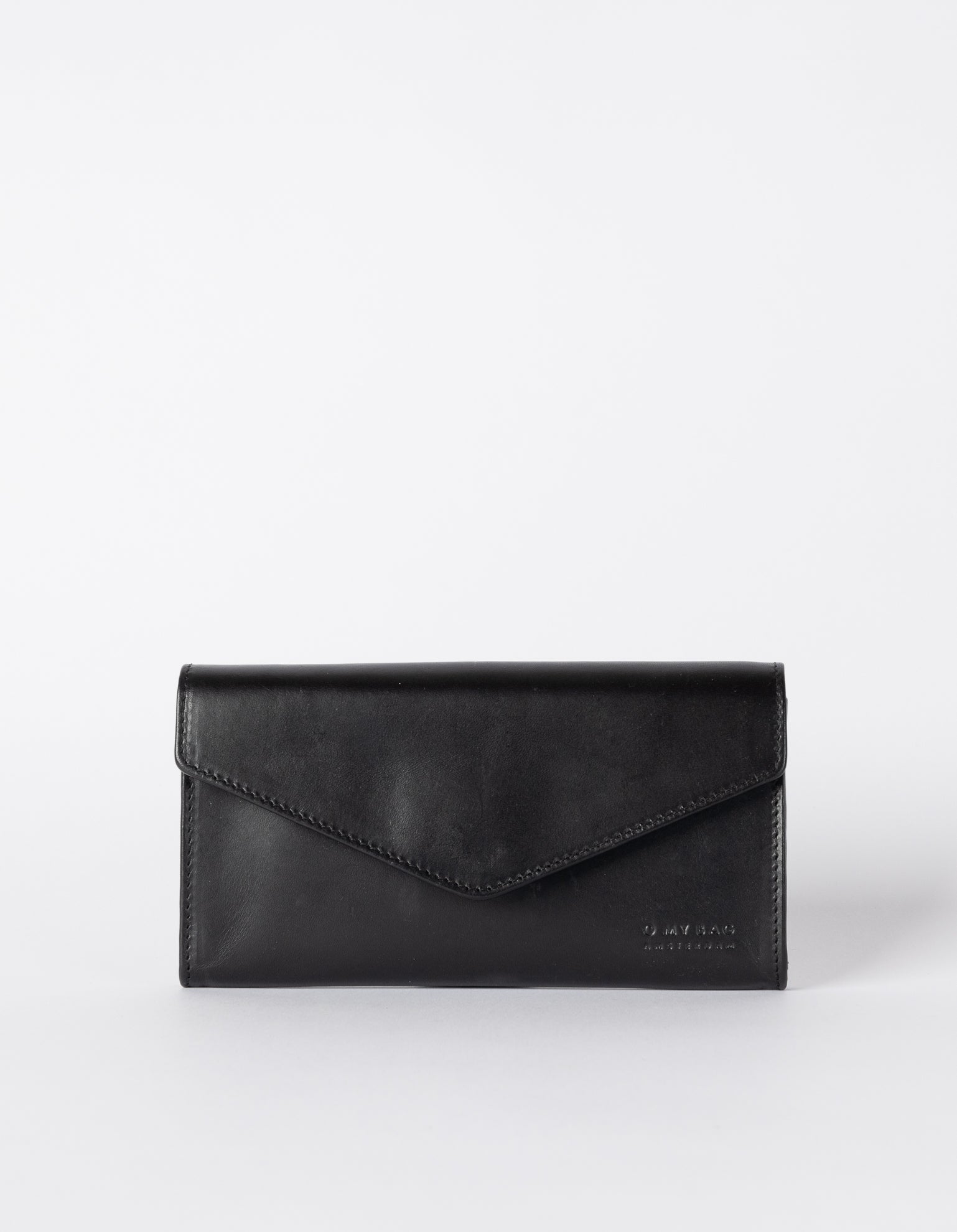 Black leather envelope discount clutch