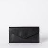 Black wallet. Envelope shape. Front product image.