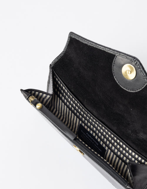 Black Croco wallet. Envelope shape. Inside product image.
