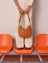 Campaign image of Lana wild oak soft grain leather crossbody bag