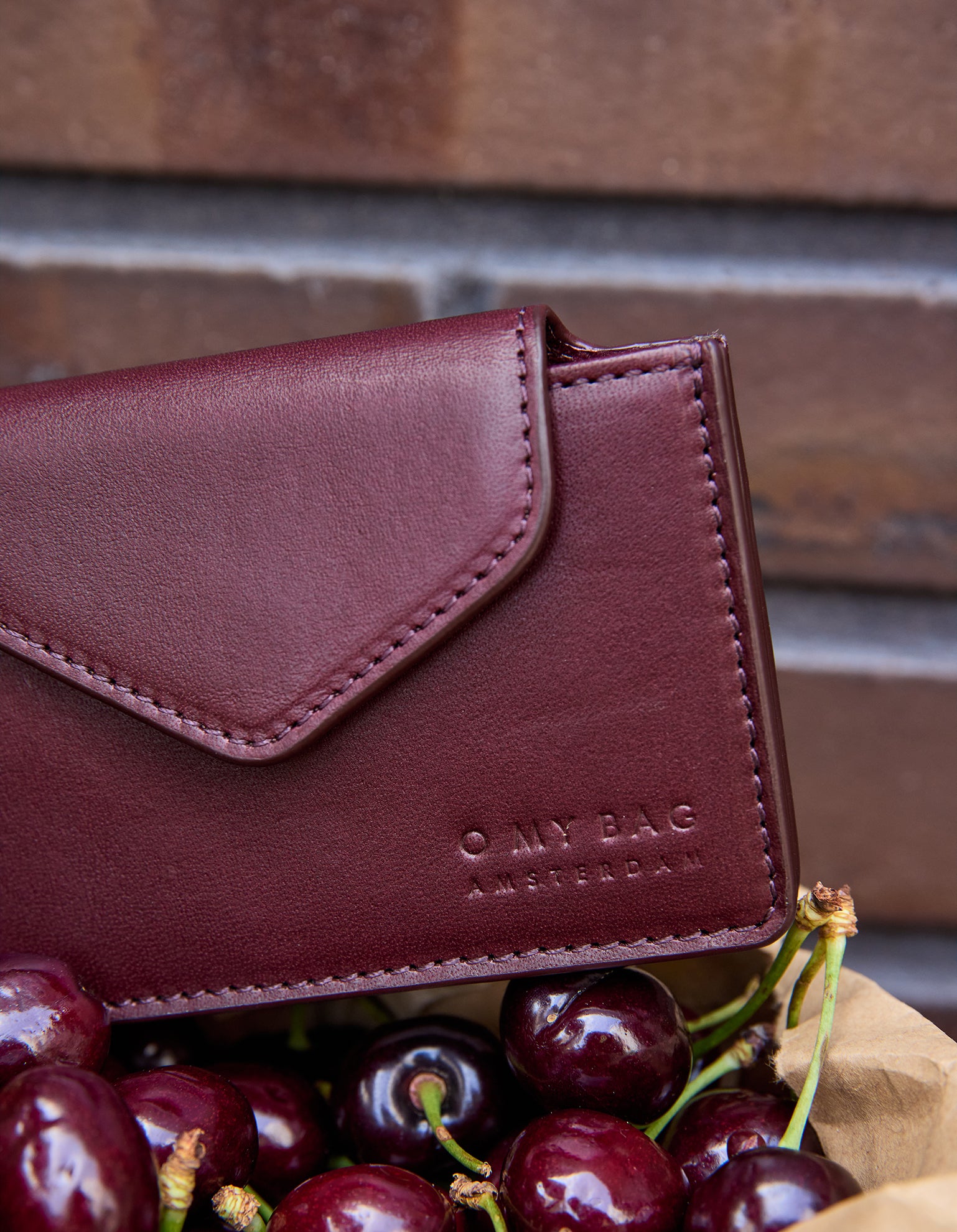 Harmonica Wallet - Dark Cherry Classic Leather