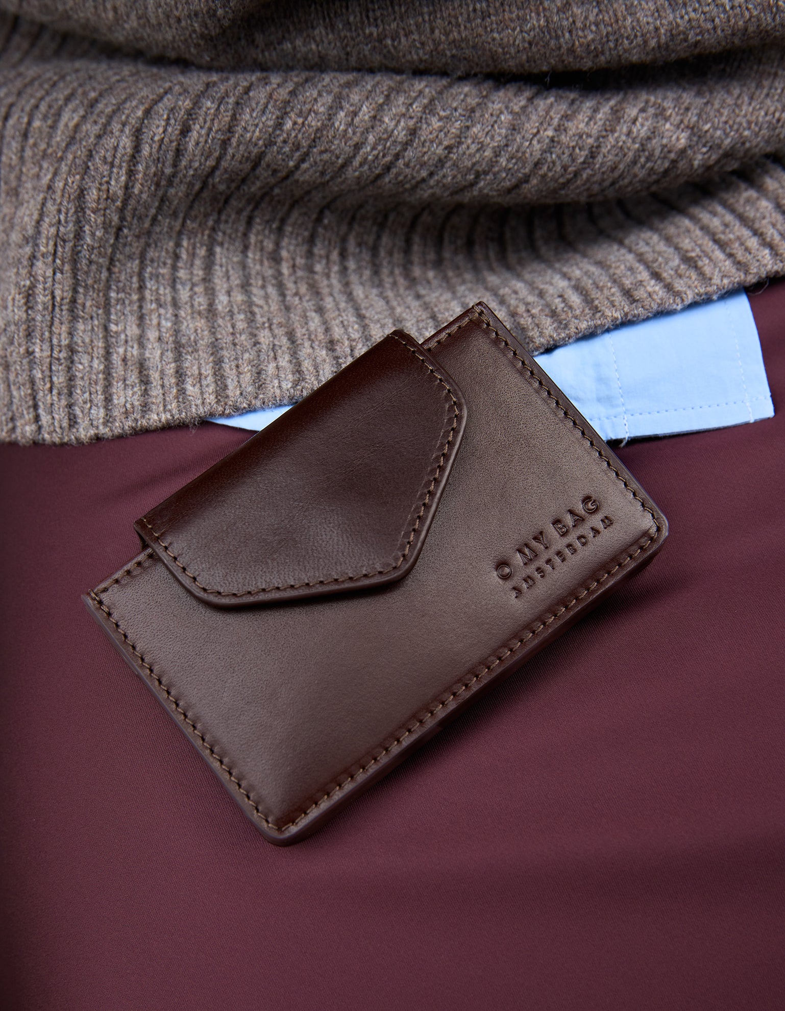 Harmonica Wallet - Chocolate Classic Leather