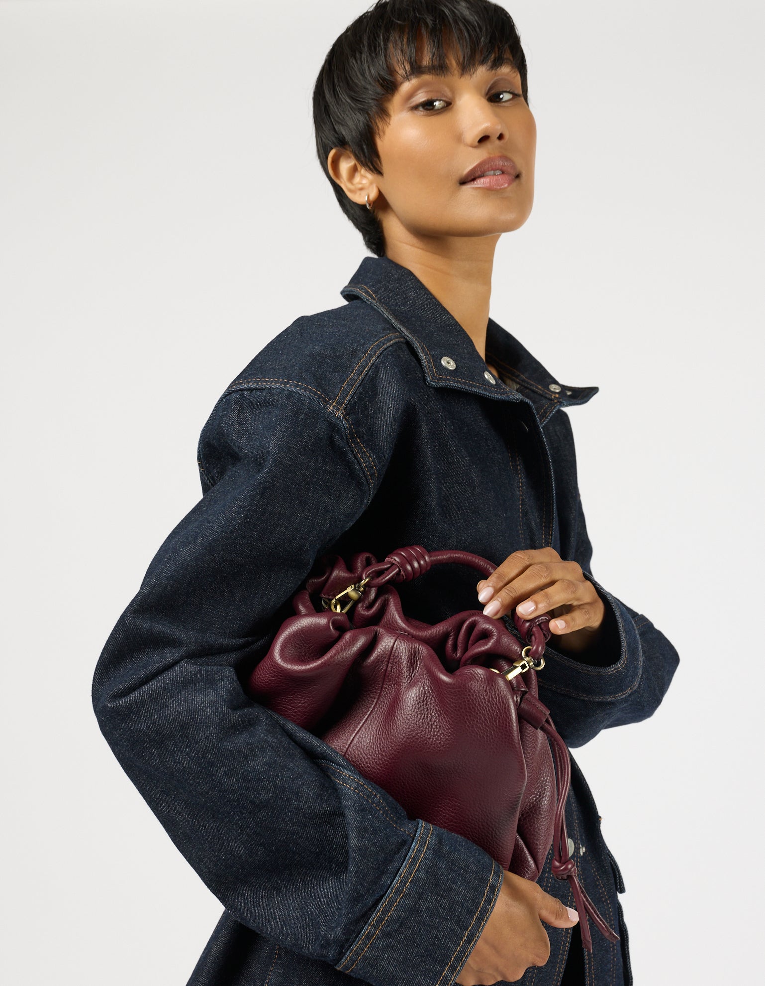Kiki Midi - Dark Cherry Soft Grain Leather